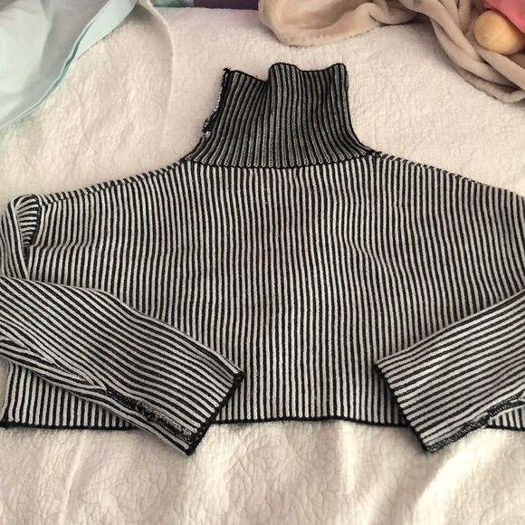 Crop topped striped turtleneck - Picture 2 of 2